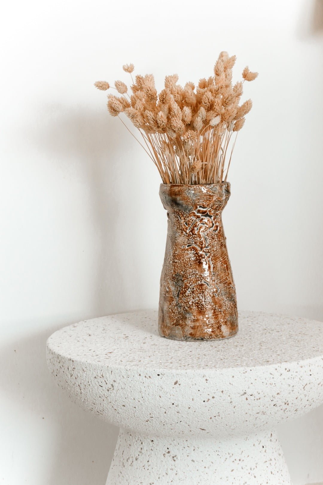 Vase en céramique marron craquelé – Image 5