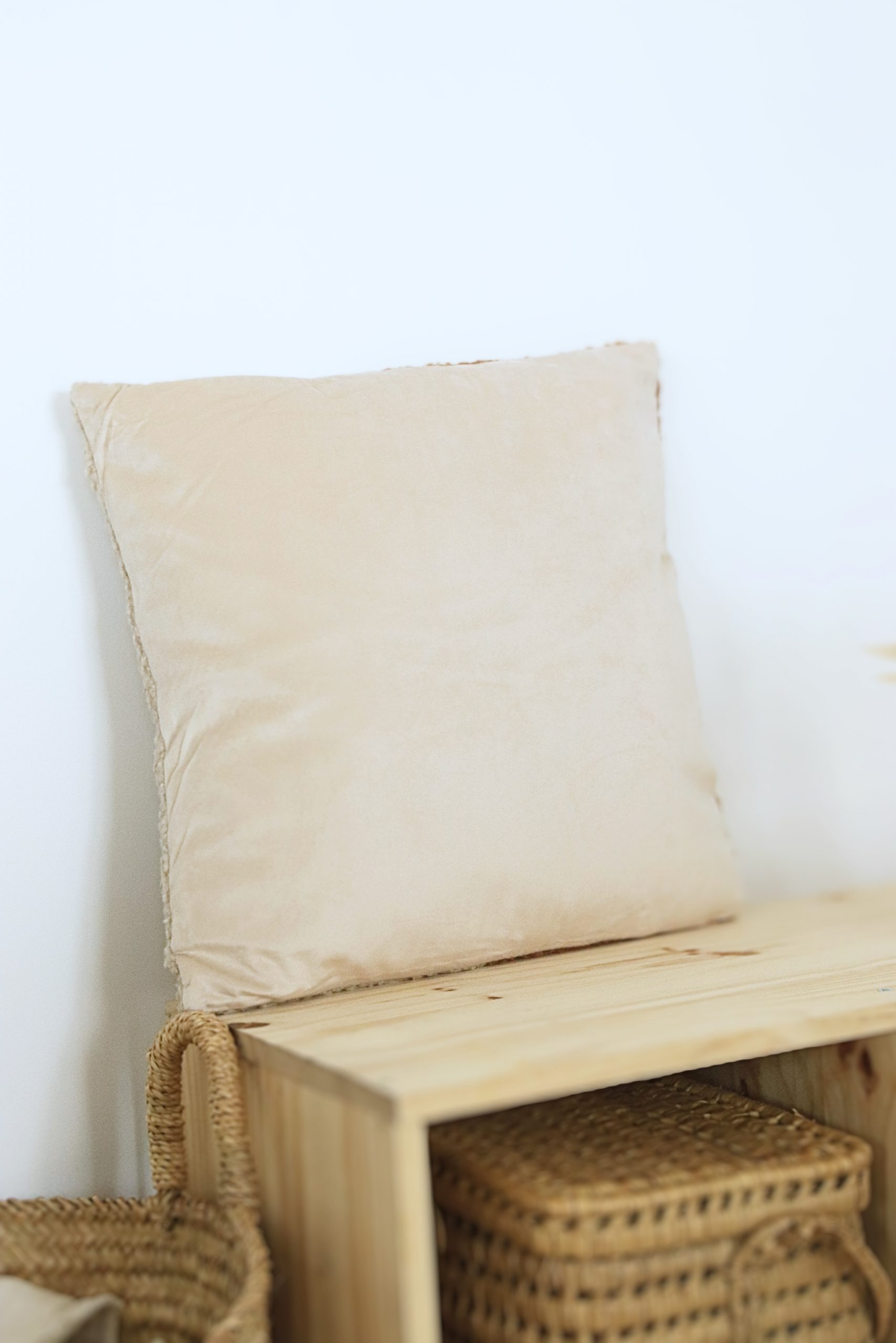 coussin bouclette bicolore