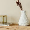 Vase effet froissé blanc mat (Petit)