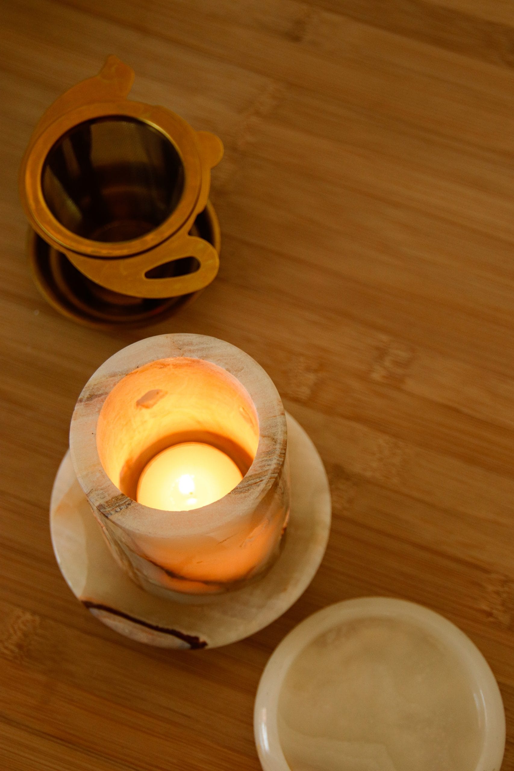 Brûleur et photophore en marbre – Image 4