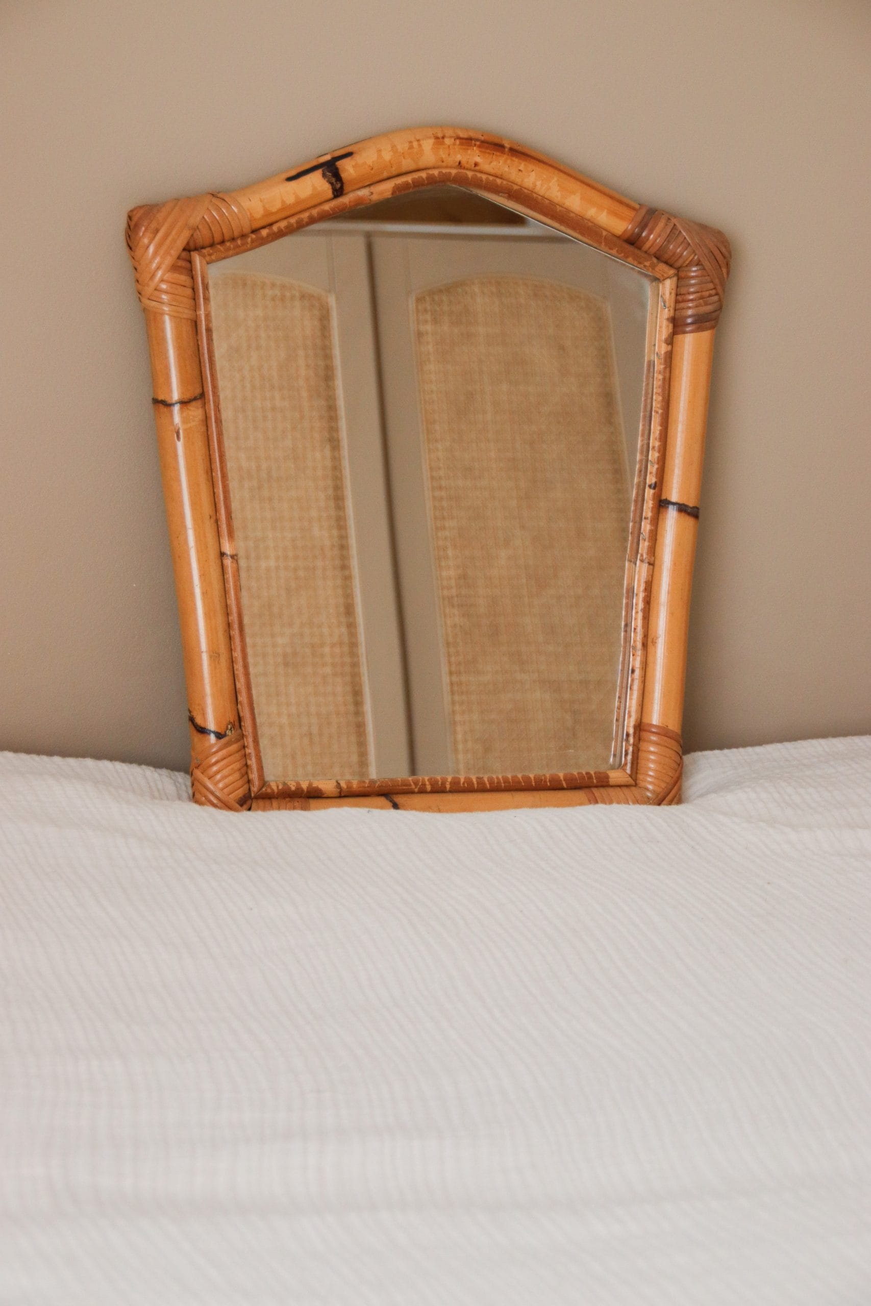 Miroir bambou vintage années 70 – Image 2
