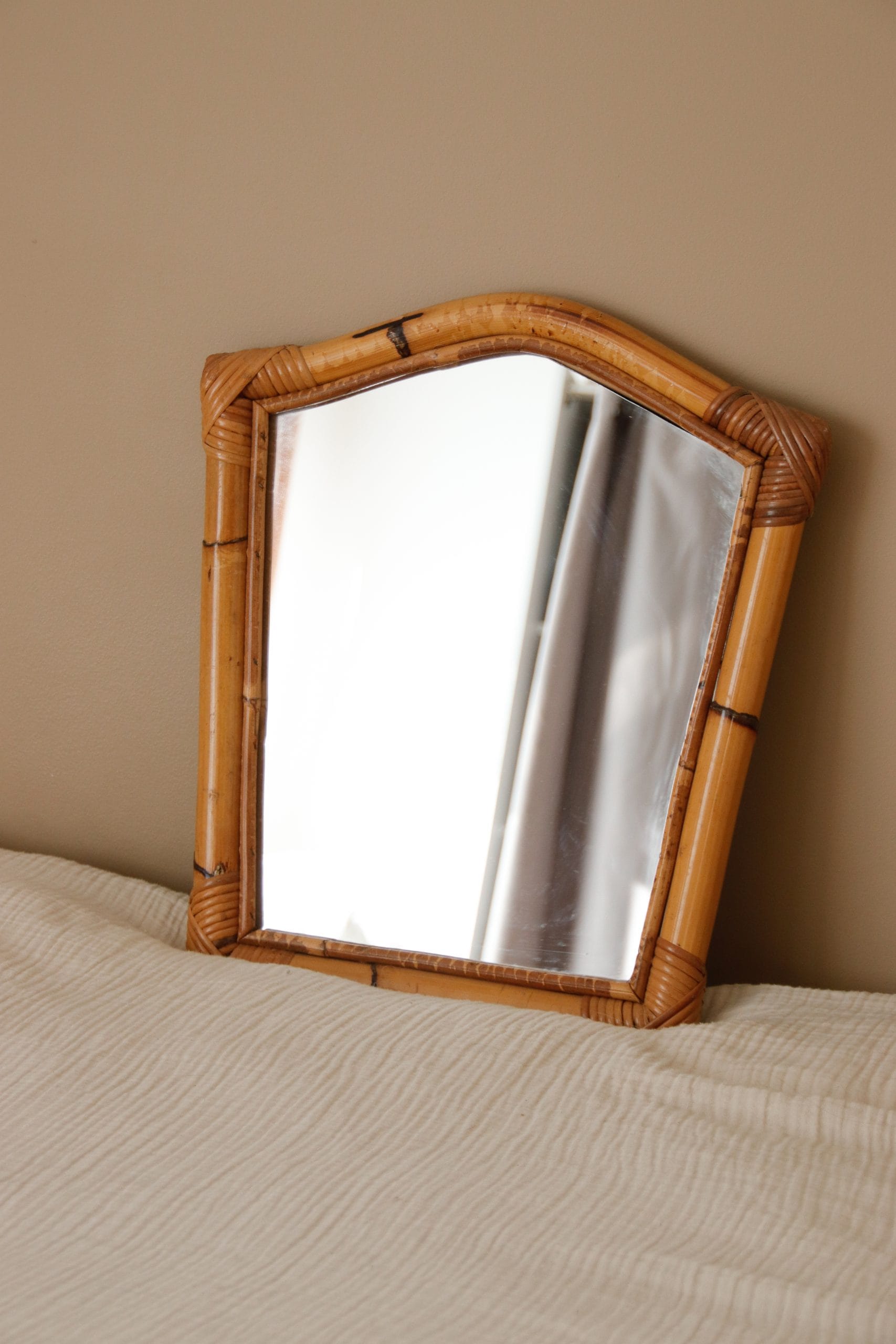 Miroir bambou vintage années 70