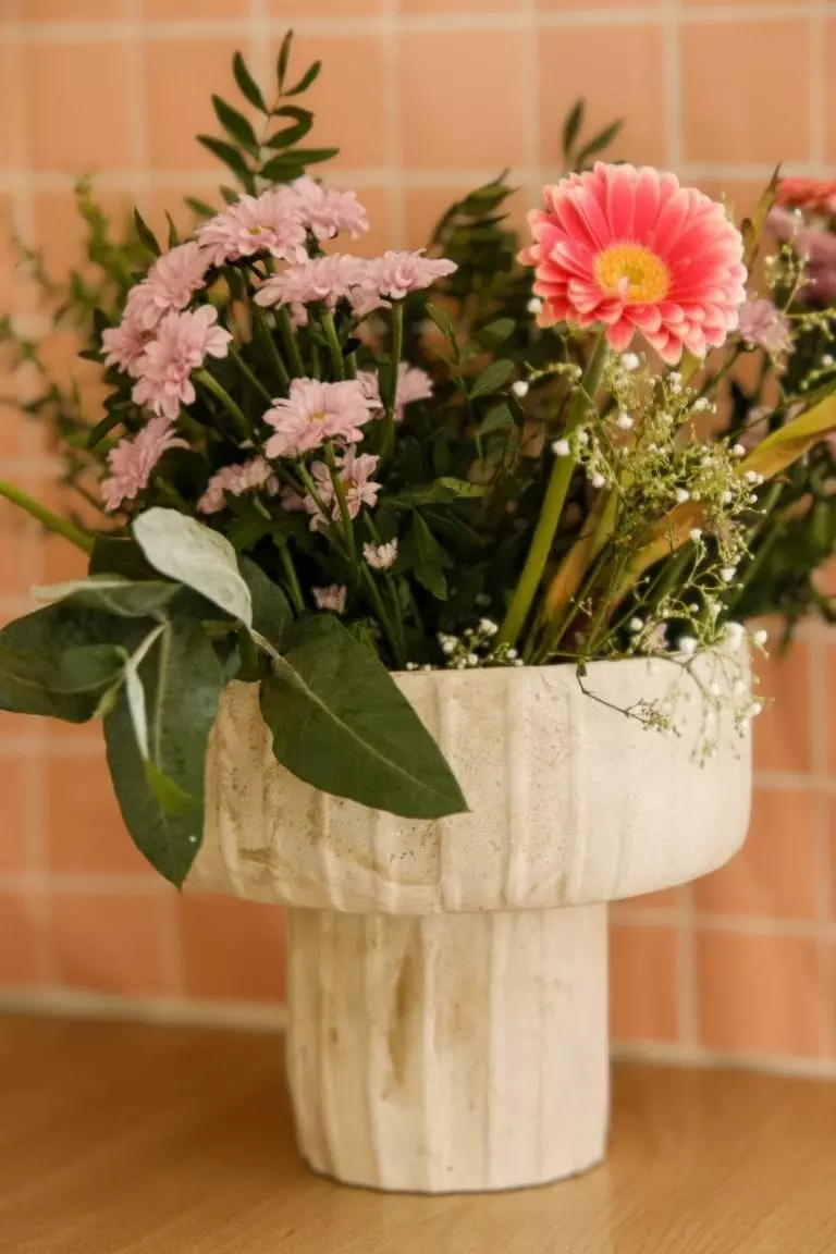 Vase en ciment naturel marbré – Image 2