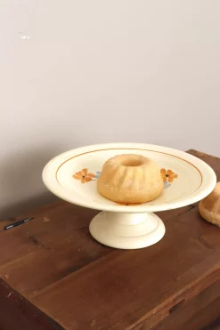 Compotier faïence à fleurs