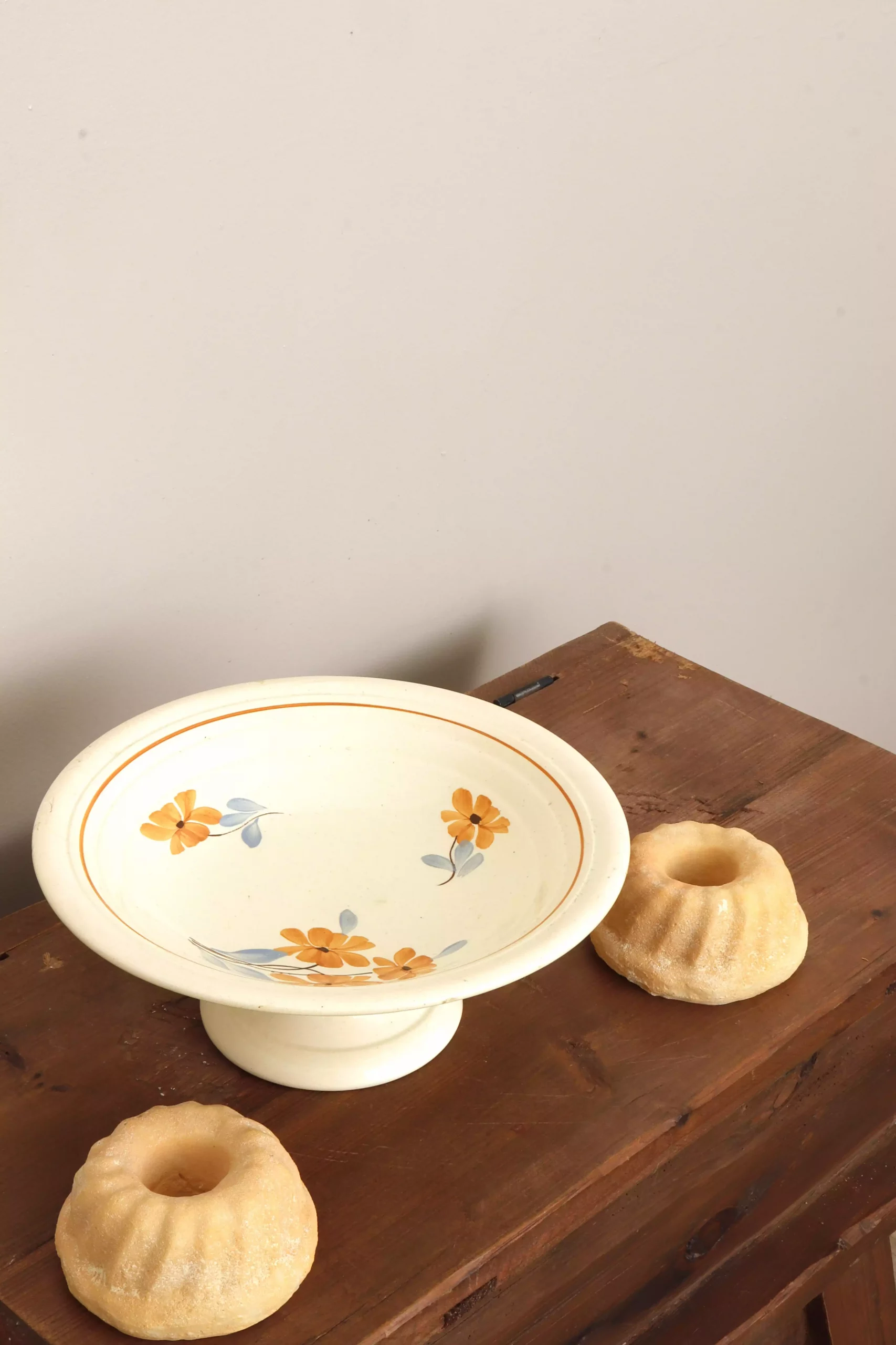 Compotier faïence à fleurs – Image 2