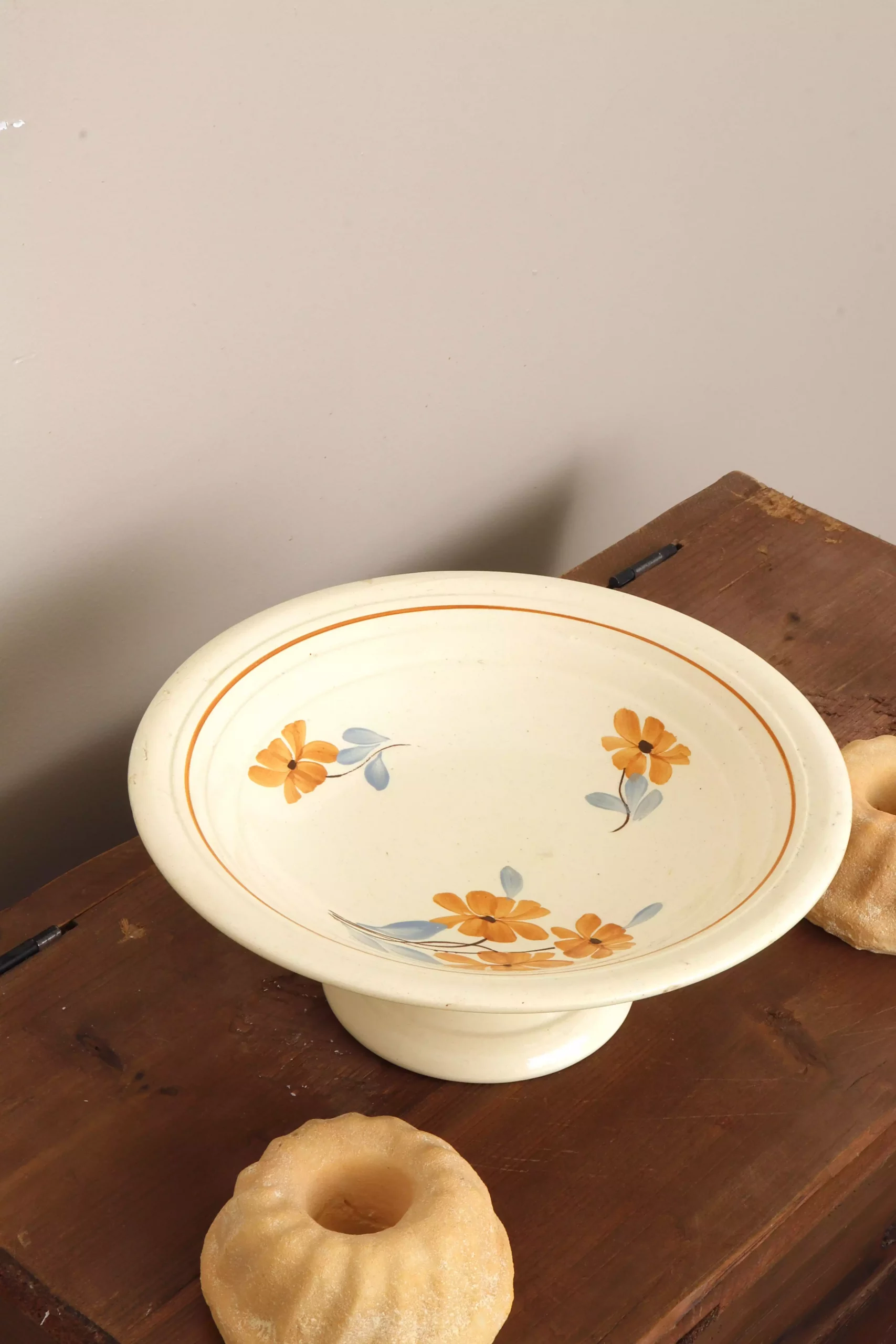 Compotier faïence à fleurs – Image 3