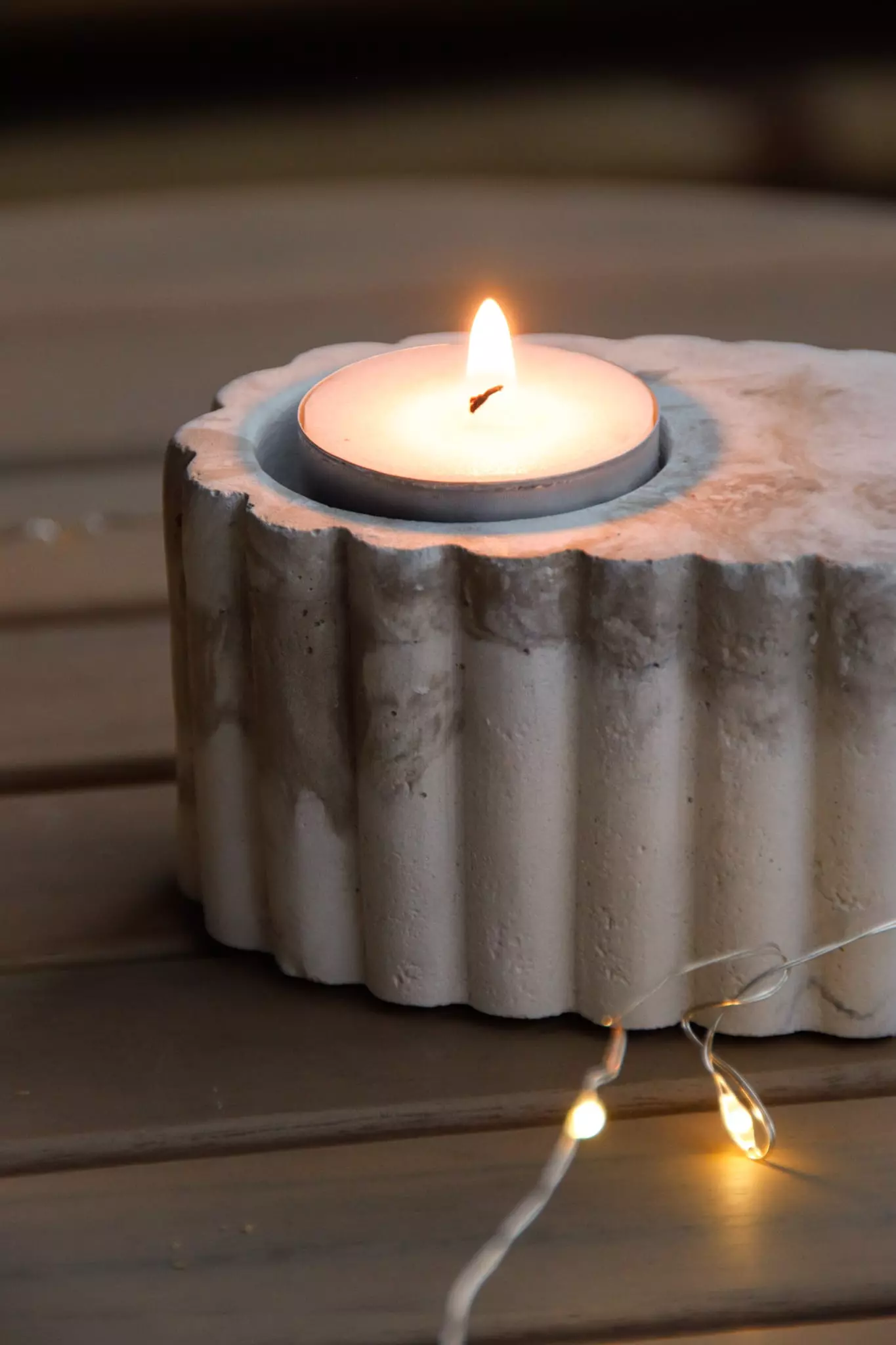 Bougeoir chauffe‑plat en ciment marbré – Image 4