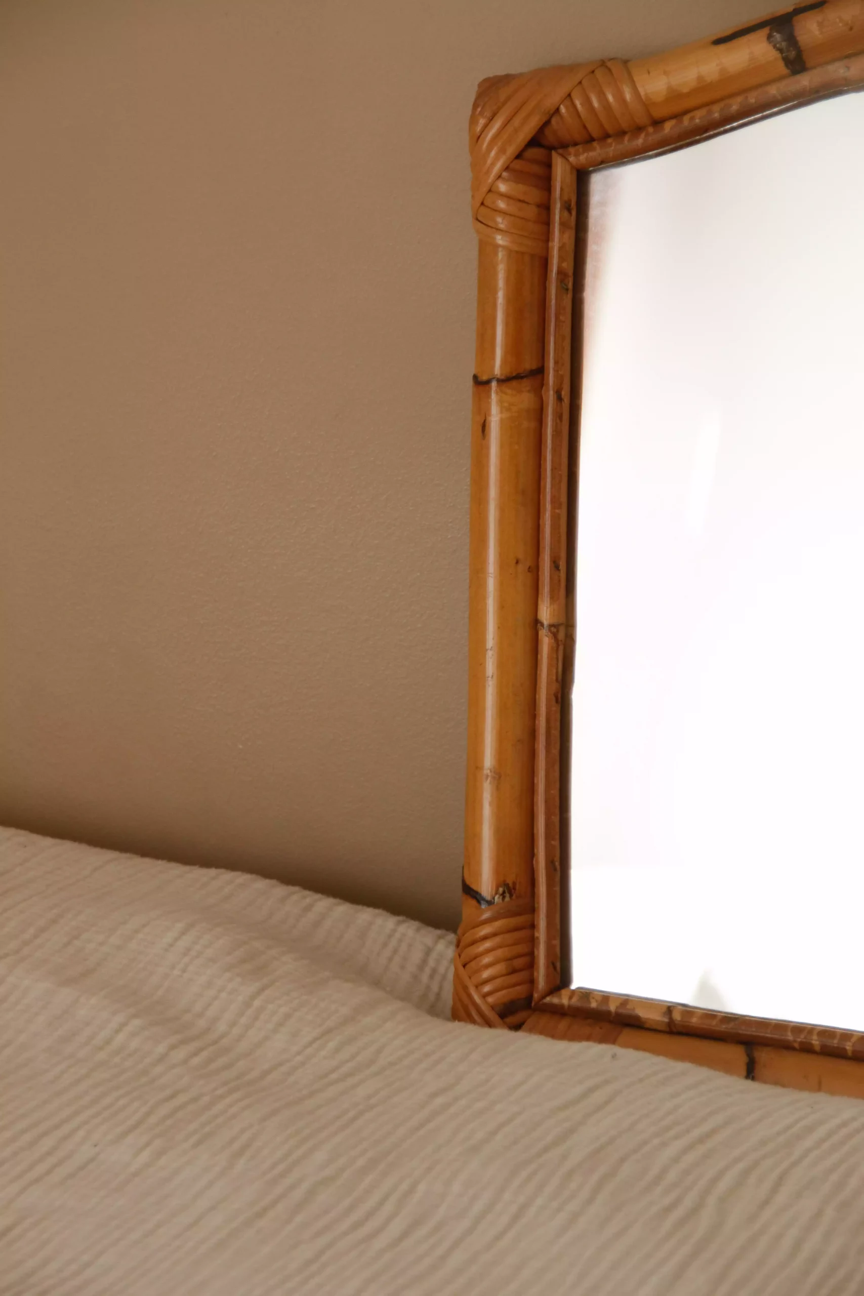 Miroir bambou vintage années 70 – Image 4